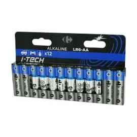 CARREFOUR Lot de 12 Piles Lr6/Aa I-Tech Crf l'unité