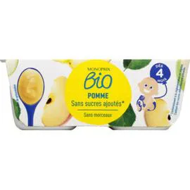 MONOPRIX BIO Compote pommes sans sucres ajoutés bio, dès 4 mois 400g