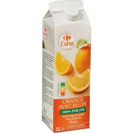 CARREFOUR EXTRA Jus d'orange avec pulpe 1l