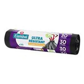 MARQUE REPÈRE, ELEMBAL Sacs poubelle 30L Ultra resist - x20 x20