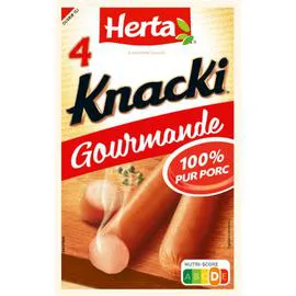 HERTA, KNACKI Saucisses 100% Pur Porc Gourmande 280g