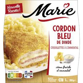 MARIE Plat cuisiné cordon bleu/coquillette 280g