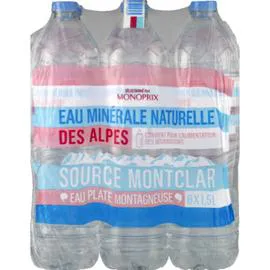 MONOPRIX Eau minérale des Alpes source Montclar 6x1,5l