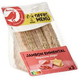 AUCHAN Sandwich triple jambon emmental 230g