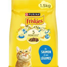 PURINA Friskies Croquettes au Saumon et aux Légumes - Chat Adulte 1,5kg