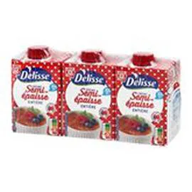 MARQUE REPÈRE, DÉLISSE Crème semi-épaisse entière UHT 30% MG 3x20cl