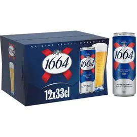 KRONENBOURG, 1664 Bière Lager Blonde 12x33cl