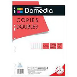 DOMÉDIA Copies doubles perforées x200 pages, grands carreaux, 21 x 29,7cm l'unité