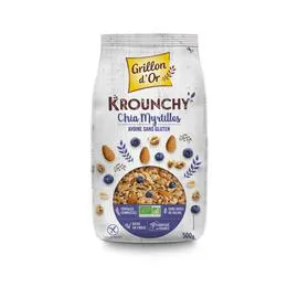 GRILLON D'OR Krounchy Chia & Myrtille Sans Gluten Bio 500g