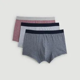 MONOPRIX HOMME Lot de 3 Boxers Multicolore Rayés et Uni XXL l'unité