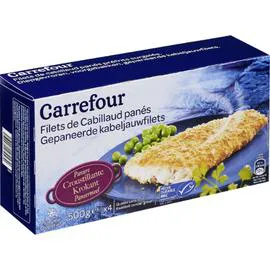 CARREFOUR Filets de cabillaud panés 4x125g