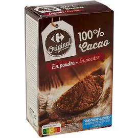 CARREFOUR ORIGINAL Cacao en poudre 100% cacao 250g