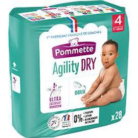 POMMETTE Couches Agility Dry, taille 4 : 7 x28