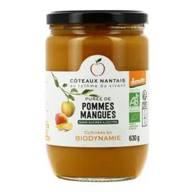 CÔTEAUX NANTAIS Purée Pomme Mangue Demeter Sans Sucres Ajoutés Bio 630g