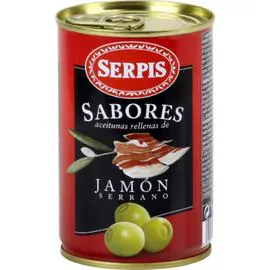 SERPIS Olives vertes farcies jambon Serrano 130g