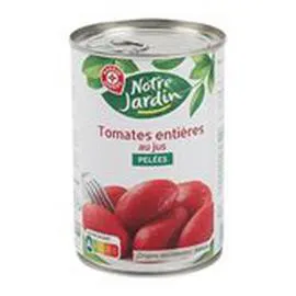 MARQUE REPÈRE, NOTRE JARDIN Tomates pelées Entières 238g