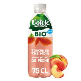 VOLVIC Eau infusée thé noir pêche Bio 75cl