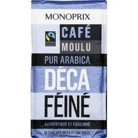 MONOPRIX Café moulu pur arabica décaféiné 250g