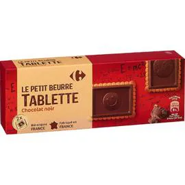 CARREFOUR Biscuits Petit Beurre tablette chocolat noir 150g