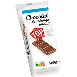TOP BUDGET Chocolat de ménage au lait 5x100g