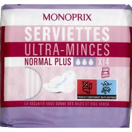 MONOPRIX Serviettes ultra-minces Normal Plus l'unité