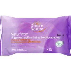 DOUCE NATURE Natur'Intim lingettes hygiène intime Bio x15 1l