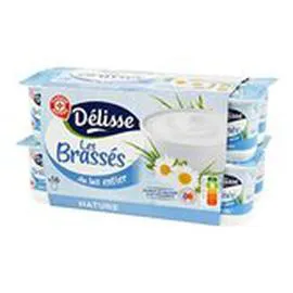 MARQUE REPÈRE, DÉLISSE Yaourts brassés Nature 16x125g