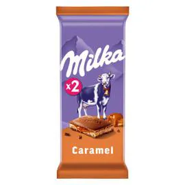 MILKA Chocolat au lait fourré à la crème et au caramel 2x100g