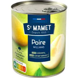 ST MAMET Fruits au sirop demi-poires Williams 850g