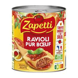 ZAPETTI Plat cuisiné ravioli pur boeuf 800g