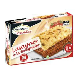 ORIENTAL VIANDES Plats cuisinés halal lasagnes bolognaise 1kg