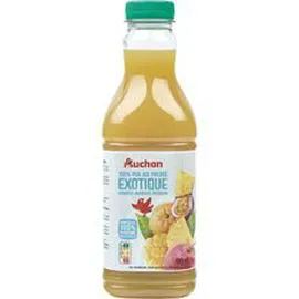AUCHAN Pur jus exotique ananas mangue passion pressé 90cl