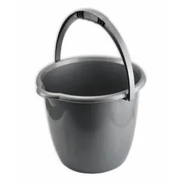  Seau plastique rond gris metal 10l