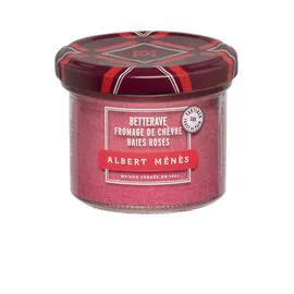 ALBERT MÉNÈS Préparation à base de betterave, fromage de chèvre, baies roses, pour tartiner sur toast 100g
