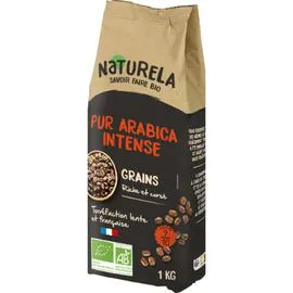 NATURELA Café en grains pur arabica intense Bio 1kg
