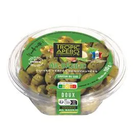 TROPIC APÉRO Olives vertes dénoyautées ail basilic 110g