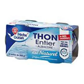 MARQUE REPÈRE, PÊCHE OCÉAN Thon entier Naturel 2x140g