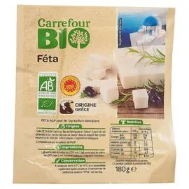 CARREFOUR BIO Féta pour apéritif et salade AOP Bio 180g