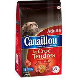 CANAILLOU Croquettes Les Croc tendres adulte boeuf-poulet pour chien 1,5kg