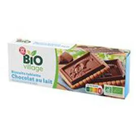 MARQUE REPÈRE, BIO VILLAGE Biscuits tablettes Bio Chocolat au lait 150g
