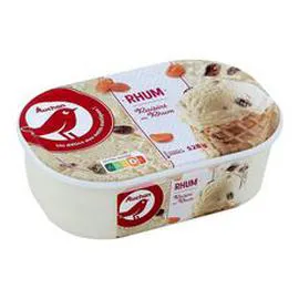 AUCHAN Glace raisins au Rhum 528g