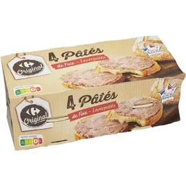 CARREFOUR ORIGINAL Pâté de foie 4x80g