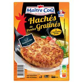 MAÎTRE COQ Hachés poulet gratinés 180g