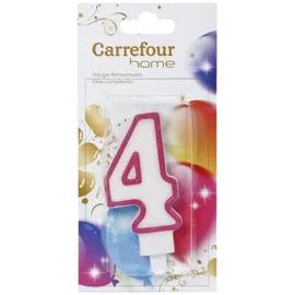 CARREFOUR HOME Bougie anniversaire n° 4 l'unité