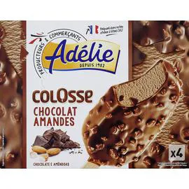 ADÉLIE Glace chocolat amandes Colosse 4x120ml
