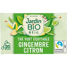 LÉA NATURE, JARDIN BIO ÉTIC Thé vert bio Gingembre citron vert x20 30g