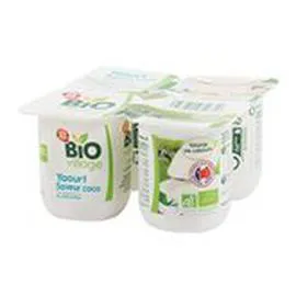 MARQUE REPÈRE, BIO VILLAGE Yaourt bio Arômatisé Noix de Coco 4x125g