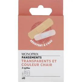MONOPRIX Pansements Chair Et Transparents x40