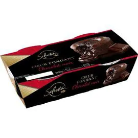 CARREFOUR SELECTION Dessert coeur fondant chocolat noir 2x90g