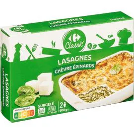 CARREFOUR CLASSIC' Plat cuisiné lasagnes chèvre épinards 600g